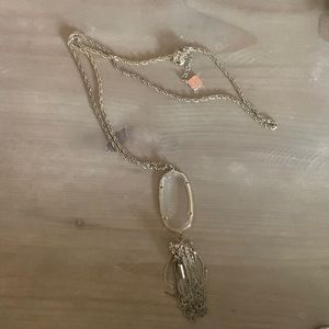 Kendra Scott Clear Iridescent Gold Rayne Tassel Necklace